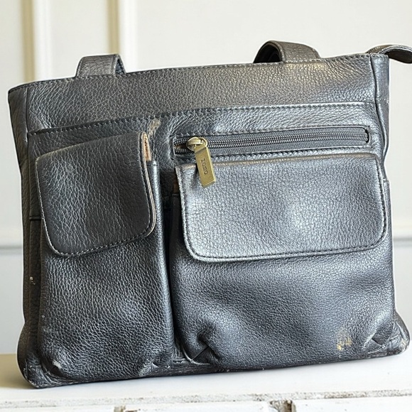 HOBO Handbags - HOBO Charcoal Leather Shoulder Bag​
